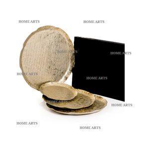 Lot de 2 plateaux à thé et café en acier inoxydable Plateau de service à dessert en forme de rectangle de qualité classique au prix le plus bas - Product Image 6