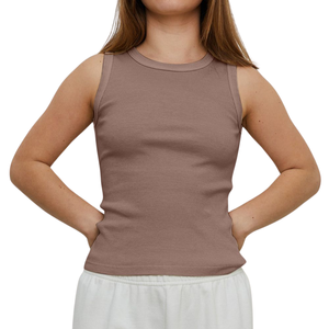 Camisetas de Tirantes Tejidas para Mujer, de Algodón, Suaves y Transpirables, para Gimnasio, Verano, Fabricante OEM, Venta al por Mayor, Ropa Deportiva, Top de Fitness con Plumas - Product Image 1