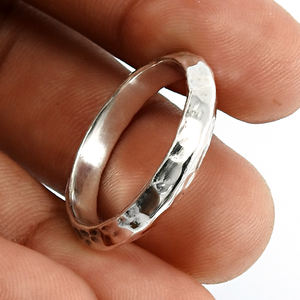 Bague de forme ronde en argent sterling massif 925 faite à la main, conception personnalisée, fabricant de bijoux, exportateur indien, bague d'usure quotidienne - Product Image 3