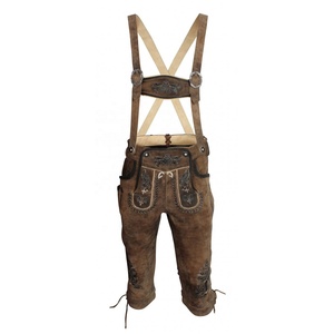 Lederhosen bavaroises en daim de vache |   Shorts de festival allemands faits à la main |   Fournisseur OEM Oktoberfest Kneibund - Product Image 1
