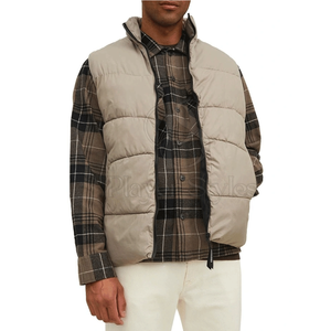 New Arrival Men's High-Grade <b>Wool</b> Puffer Jacket Custom Printed Logo Canvas <b>Fabric</b> Reversible Breathable Winter Plus Size Casual - Product Image 1