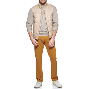 Gilet rembourré pour hommes manteau à bulles décontracté fermeture éclair col montant vêtements d'extérieur épais gilet sans manches veste - Product Image 5