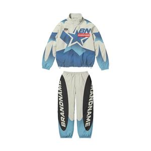 Vêtements de sport surdimensionnés personnalisés Streetwear survêtement décontracté ensemble veste et jogging réfléchissants survêtement en nylon coupe-vent hommes - Product Image 2