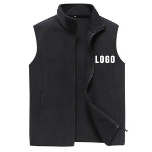 Nouvel arrivage High Street grande taille gilets pour hommes sans manches polaire brodé gilet respirant actif avec fermeture éclair sur le devant - Product Image 1