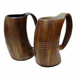 Vente en gros de tasse à boire en corne de boeuf finie à la main tasse à bière en corne à boire de Viking naturelle de qualité supérieure tasse à corne à boire de Viking - Product Image 1