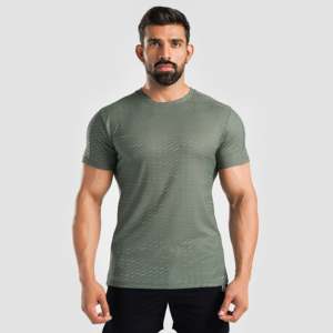 T-shirt de fitness long Green Power Rise en tissu tricoté 300g avec impression par sublimation – Modèle T-Shirts - Product Image 2