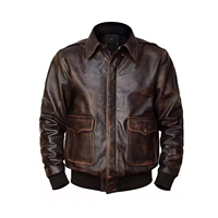 Jaket kulit pria, Model terbaru pengendara sepeda 2 Ton balap jaket kulit pria, Hip Hop grosir Premium Vintage 2 Ton jaket kulit pria
