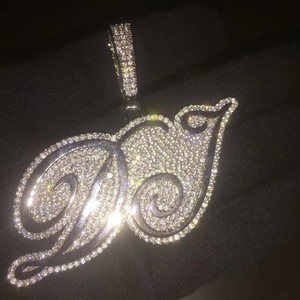 Nombre personalizado VVS Moissanite Diamond Baguette Cut Pendant & Charm Chapado en oro blanco IG Certified Iced Hip Hop Style Hombres Mujeres - Product Image 5