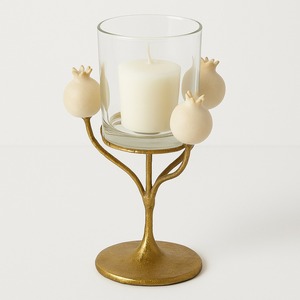 Bougeoir en métal en spirale argenté avec tige artistique votive ronde en verre et décor moderne au design de feuille pour table de fête ou présentoir de cadeaux - Product Image 4