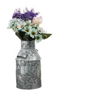 Vaso De Flores Galvanizado Artesanal Leite Galvanizado Leite Pode Moldar Vaso De Flores Com Alças Suprimentos Decorativos Varanda