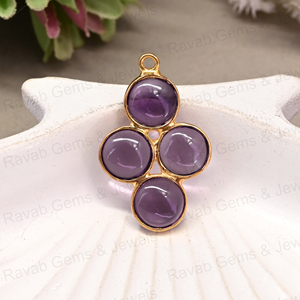 8mm Multi-Amethyst Healing Crystal Birthstone Handmade 925 Sterling <b>Silver</b> Bezel Set 18k Gold Rhodium Plated <b>Heart</b>-Shaped Gift - Product Image 1
