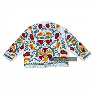 Ventes en gros de manteaux courts en velours/coton rembourrés pour femmes, personnalisés, ethniques, à fleurs brodées, d'hiver, inspirés de l'artisanat traditionnel - Product Image 5