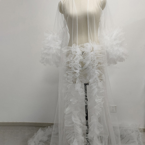 Bata Larga de Tul Blanco Transparente para Novia, Sesión de Fotos de Maternidad, Regalos para Futura Esposa - Product Image 2