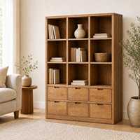 Meuble de rangement ouvert en bois moderne avec tiroir, meuble de salon, buffet