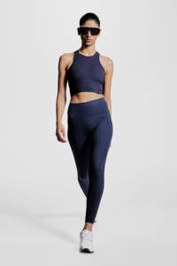 100% Polyester Ribbed Navy <b>Blue</b> Color Comfortable Soft Elastic Hem <b>Sports</b> <b>Bras</b> For Women's Adjustable <b>Sports</b> Fitness <b>Sports</b> <b>Bras</b> - Product Image 3