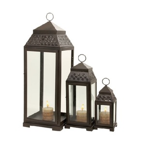 โคมไฟโลหะเคลือบด้านแบบโบราณทำมือดีไซน์หรูหราสำหรับใส่เทียน - Product Image 2