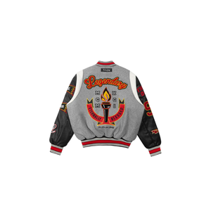 Chaqueta Varsity Casual Vintage de Lona Bordada con Lana Personalizable para Hombre, Cuello Alto, Logotipo Frontal, Invierno, Secado Rápido, Servicio OEM - Product Image 2