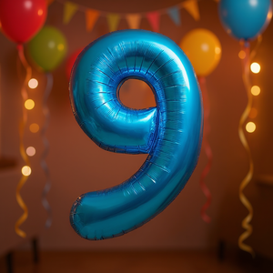 Palloncini Numero Party Love Blu N9 100cm Confezione da 12 Pezzi - Product Image 3