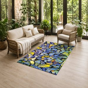 RUGS DEPOT LXDP-0827 Wholesale Charcoal Grey Vintage Patchwork Digital Printed Machine Washable Chenille Area Rug Non <b>Slip</b> - Product Image 6