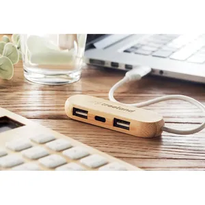 VINA <b>C</b> Bamboo Eco-Friendly USB <b>Hub</b> Promotional Gadgets Collection - Product Image 3