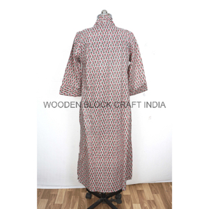 Robe longue bohème florale confortable en pur coton 100%, douce, facile à porter, facile à laver, imprimé indien en bloc, tenue de jour estivale moderne, élastique - Product Image 6