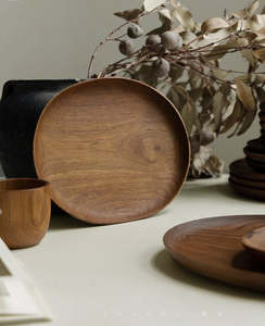 Assiettes en bois de teck esthétique Taille personnalisée Outils de cuisine en bois sans danger pour la nourriture - Product Image 3