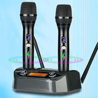 GAW-AS98 double microphone sans fil UHF karaoké micro fréquence réglable pour scène église fête spectacle