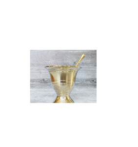 Mortier et pilon en laiton les plus exigeants outils d'herbes et d'épices broyeur de légumes pierre forme ronde couleur unie à vendre - Product Image 2