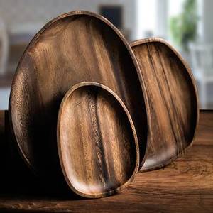 Plateau de service moderne en bois avec poignée en métal, parfait pour la salle à manger et comme accessoire de cuisine, ustensiles de cuisine, accessoires de restaurant - Product Image 6