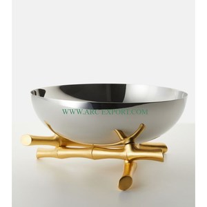 Metal Hammered <b>Large</b> Shining Polished Home Decor Bowl With Exclusive Quality Flower Shape Gold Plated New Look Decorative Bowls - Product Image 2