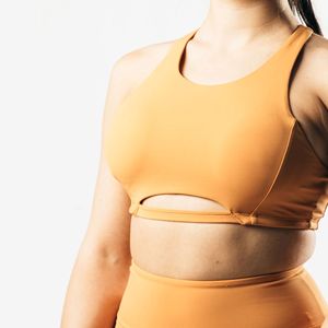 Soutien-gorge de sport une pièce en 78% Nylon 22% élasthanne, col montant, dos ajusté, ourlet sans attache, soutien-gorge une pièce respirant, soleil embrassé - Product Image 4