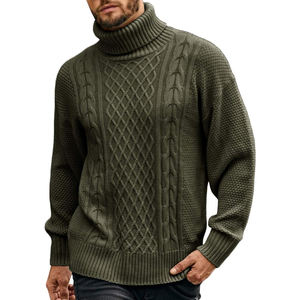 Suéter de punto grueso para hombre, 100% algodón, suave, cómodo, transpirable, antipilling, con hombros caídos, estilo casual de invierno, elegante - Product Image 2