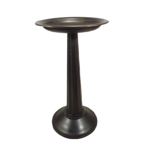 Bain d'oiseau en métal enduit de poudre noire avec piédestal fabriqué à la main pour une utilisation extérieure décorative de balcon de jardin - Product Image 1