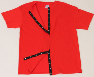 Camiseta de rehabilitación con cierre a presión de 65% algodón 35% poliéster hecha a medida después de exámenes médicos de hospital para batas de pacientes con camiseta - Product Image 2