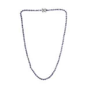 Collier tennis en tanzanite AAAA, argent sterling 925, bijoux en pierres précieuses avec or et perle, collier élégant en pierres précieuses, cadeau pour elle - Product Image 4