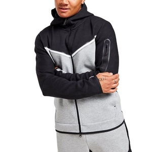 Super doux meilleure qualité 2 pièces ensemble survêtements pour hommes deux couleurs Active Fleece Zipper survêtement durable Logo Style 2023. - Product Image 1