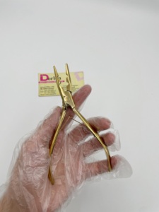 Alicates hechos a medida de acero inoxidable para extensiones de cabello Etiqueta privada personalizada Abrazadera de resorte doble Herramientas de extensión de cabello de plasma dorado - Product Image 4