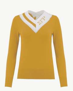 Suéter de Punto DST Personalizado con Cuello en V y Diseño Griego |   Sudadera Bordada de Hermandad Universitaria - Product Image 6