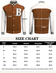 Chaquetas universitarias de talla grande para hombre, chaqueta de béisbol con logotipo personalizado y decoración bordada, chaqueta con letras en blanco al por mayor - Product Image 5