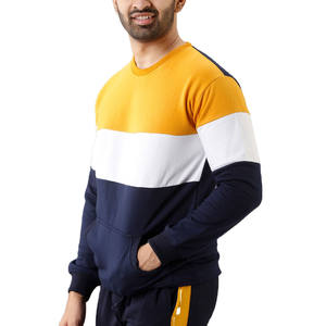 เสื้อสเวตเชิ้ตผู้ชาย แขนยาว คอกลม ผ้าฟลีซ ลายบล็อกสี - Product Image 3