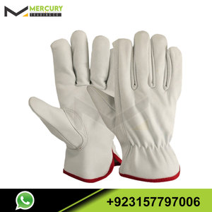 Guantes de conducción de cuero de grano de vaca, protectores de mano para trabajo de construcción y trabajo pesado - Product Image 4