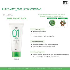 AMOS Professional Pure SMART Pack 300ml Menta refrescante y ácido hialurónico Marca coreana caliente con ingrediente químico - Product Image 2