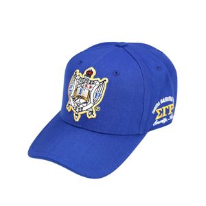 Sigma Gamma Rho SGRho Crest Cap Royal Blue 20 lana 80 acrilico acrilico scudo greco ricamato anteriore posteriore regolabile sorellity Hat - Product Image 1