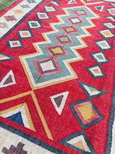 Vintage Hand Woven Wool Jute Kilim <b>Rugs</b> Embroidered Floral Design Floor Carpet <b>for</b> Home Hand Woven <b>Rug</b> <b>for</b> Home <b>Living</b> <b>Room</b> - Product Image 5