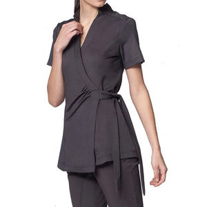 Women Custom Logo High Quality <b>Tunic</b> Spa Thai Massage Beauty Industry Salon Elastic Workwear Spa Uniform For Lady - Product Image 3