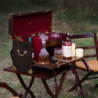 Ensemble de bar haut de gamme en cuir véritable, parmi les plus vendus |   Ensemble de bar portable en similicuir écologique, shaker à cocktails, ouvre-bouteille |   Bar
