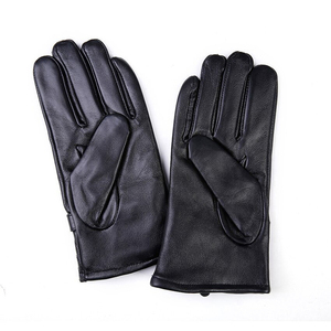 Gants d'hiver thermiques en cuir d'agneau véritable pour femmes, écran tactile, en noir, pour une utilisation en extérieur - Product Image 2