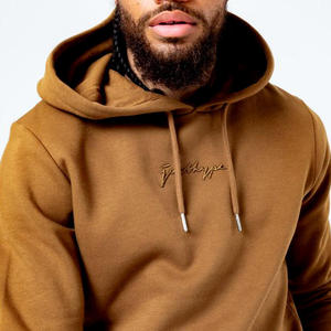 Usine de haute qualité Logo personnalisé décontracté à capuche costume de sport sain respirant coupe-vent 100% coton coupe ajustée couleur unie survêtement - Product Image 4