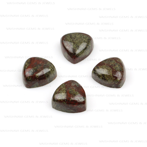 Natural <b>Dragon</b> Blood Jasper 10x10mm Trillion Flat Back Cabochon Quartz for Jewelry Making Loose Bloodstone Trusted Supplier - Product Image 6