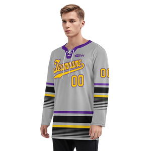 Uniformes Deportivos Personalizados al por Mayor de Alta Calidad, Camisetas de Hockey sobre Hielo de Poliéster Transpirable de Secado Rápido Unisex, Conjuntos de Uniformes para Equipos - Product Image 6